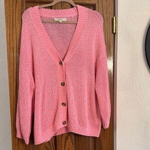 LOFT Pink Women's Cardigan Sweater